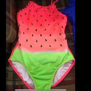 Cat & Jack 10-12 girls watermelon halter one piece